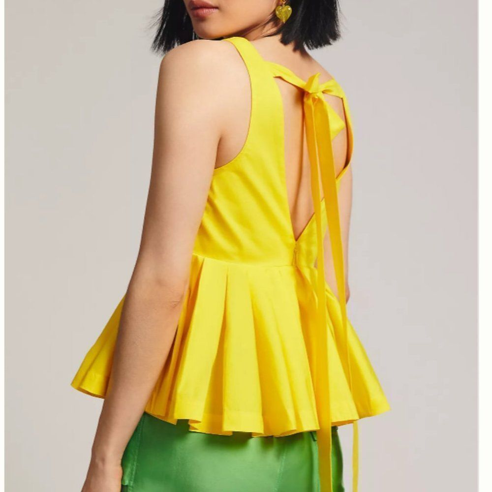 Anthropologie Atsu Sleeveless Poplin Yellow Top - Picture 2 of 9